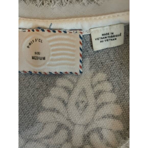 Anthropologie Boho Top Womens M Mod Retro Artsy Tunic Blouse Postage Stamp - Picture 5 of 10